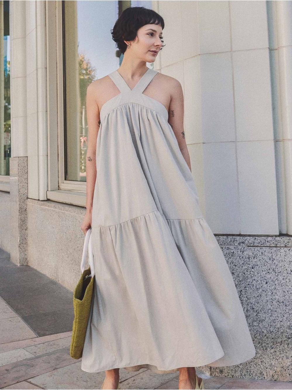 Petite studio Gayle halter dress XS Ecru